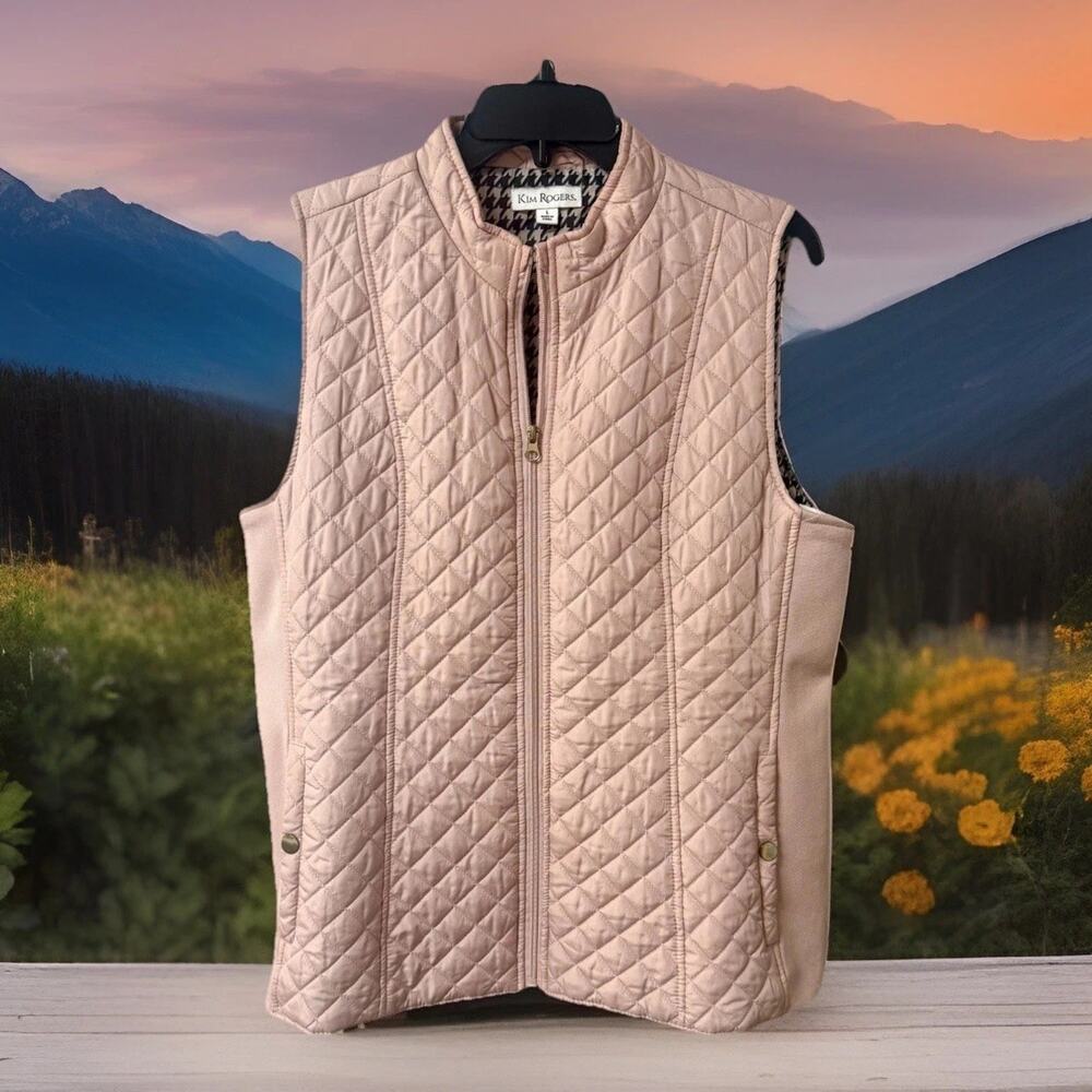Kim Rogers Jacket Vest, Size L, Soft Pink, Zipper